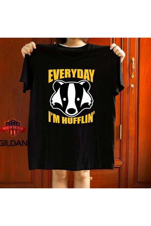 Everyday Im Huffling Funny Honey Badger Animal Lover Tee Gift Graphic Tee,for men and women up to 5XL