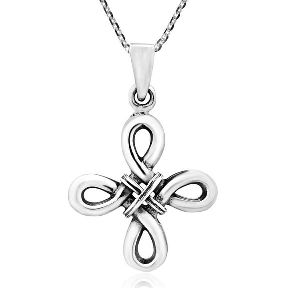 Everyday Infinite Loop Celtic Cross Sterling Silver Necklace
