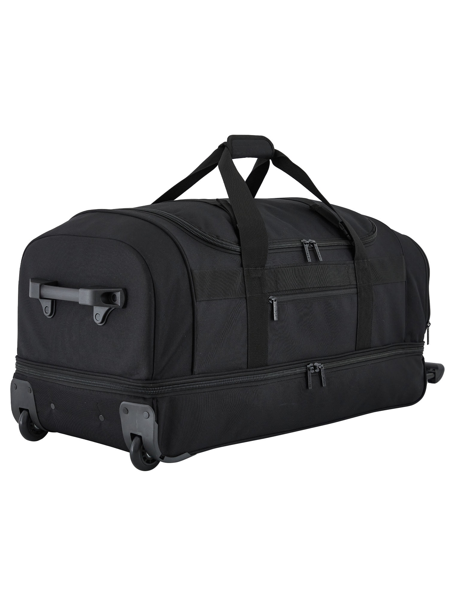 Protege Everyday Journey Large 30-inch Drop-Bottom Rolling Duffel, Black