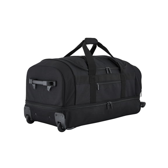 Protege Everyday Journey Large 30-inch Drop-Bottom Rolling Duffel, Black