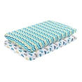 thumbnail image 1 of Everyday Kids 2 Pack Portable Crib Sheets - Cars/Chevron, 1 of 12