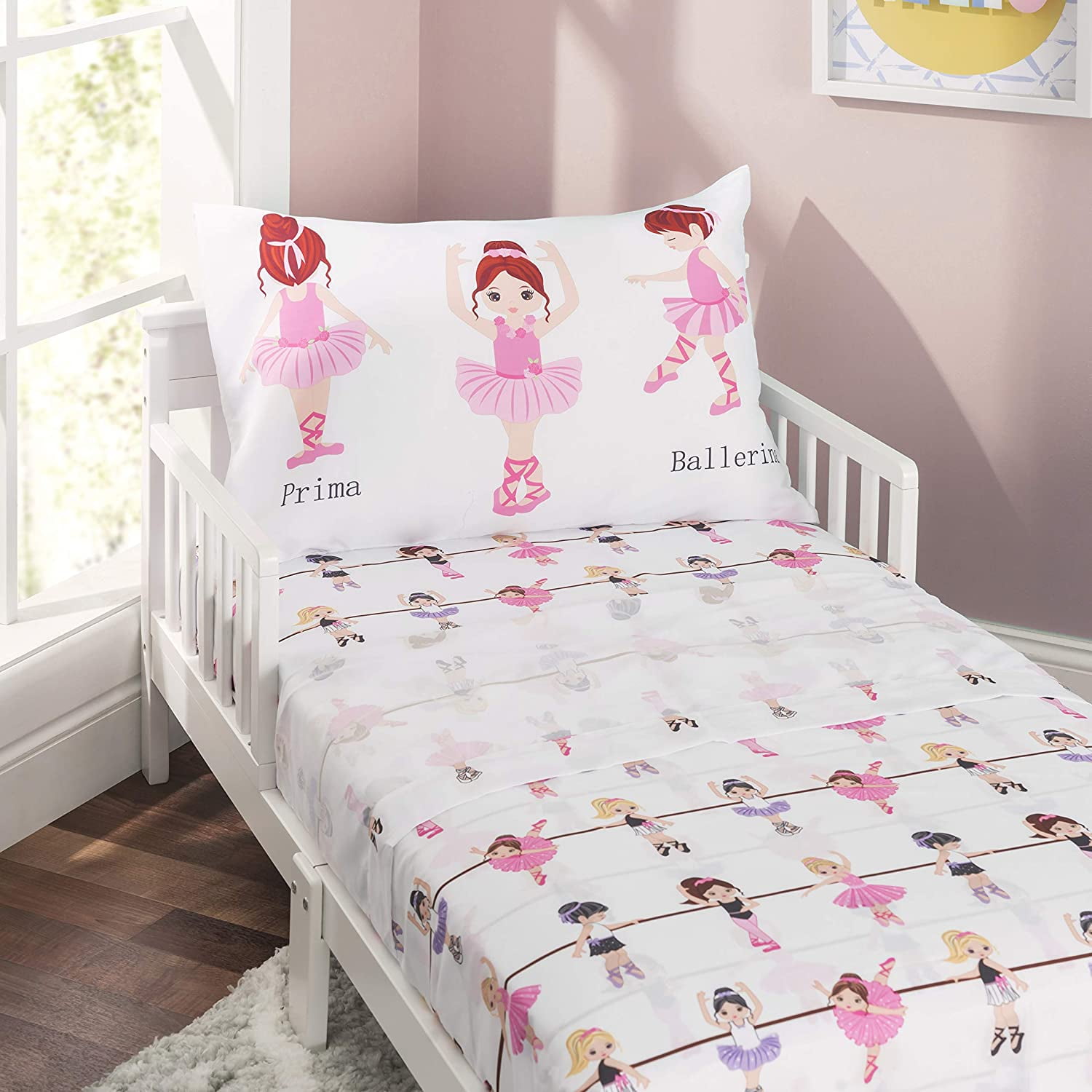 Born to Dance Ballerina Pink Microfiber Toddler Sheet Set
