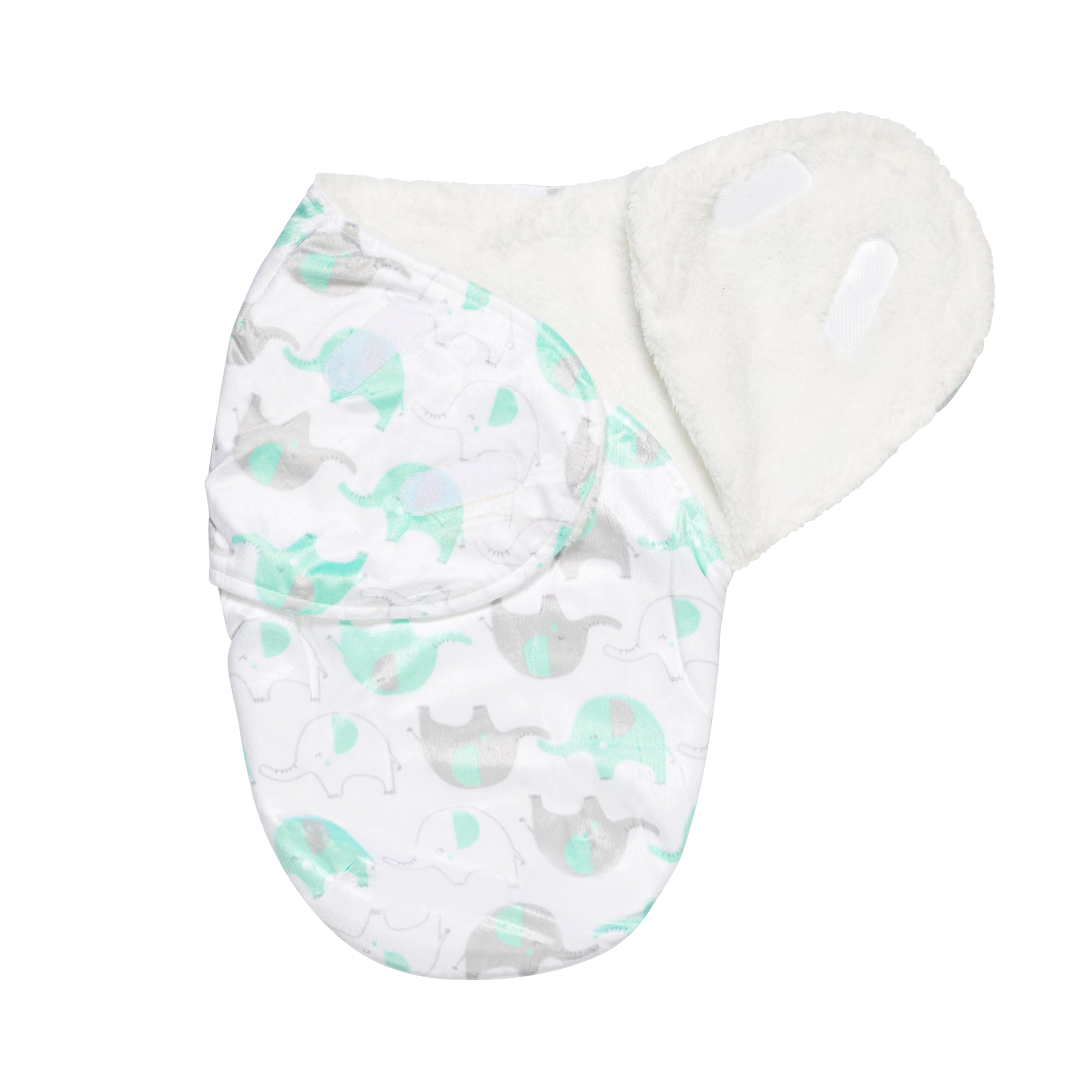 Everyday Kids Baby Unisex Green Elephant Baby Swaddle
