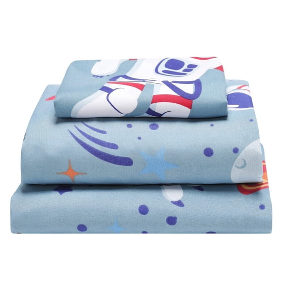Everyday Kids Blast Off in Outer Space Twin Size Bed Sheet Set