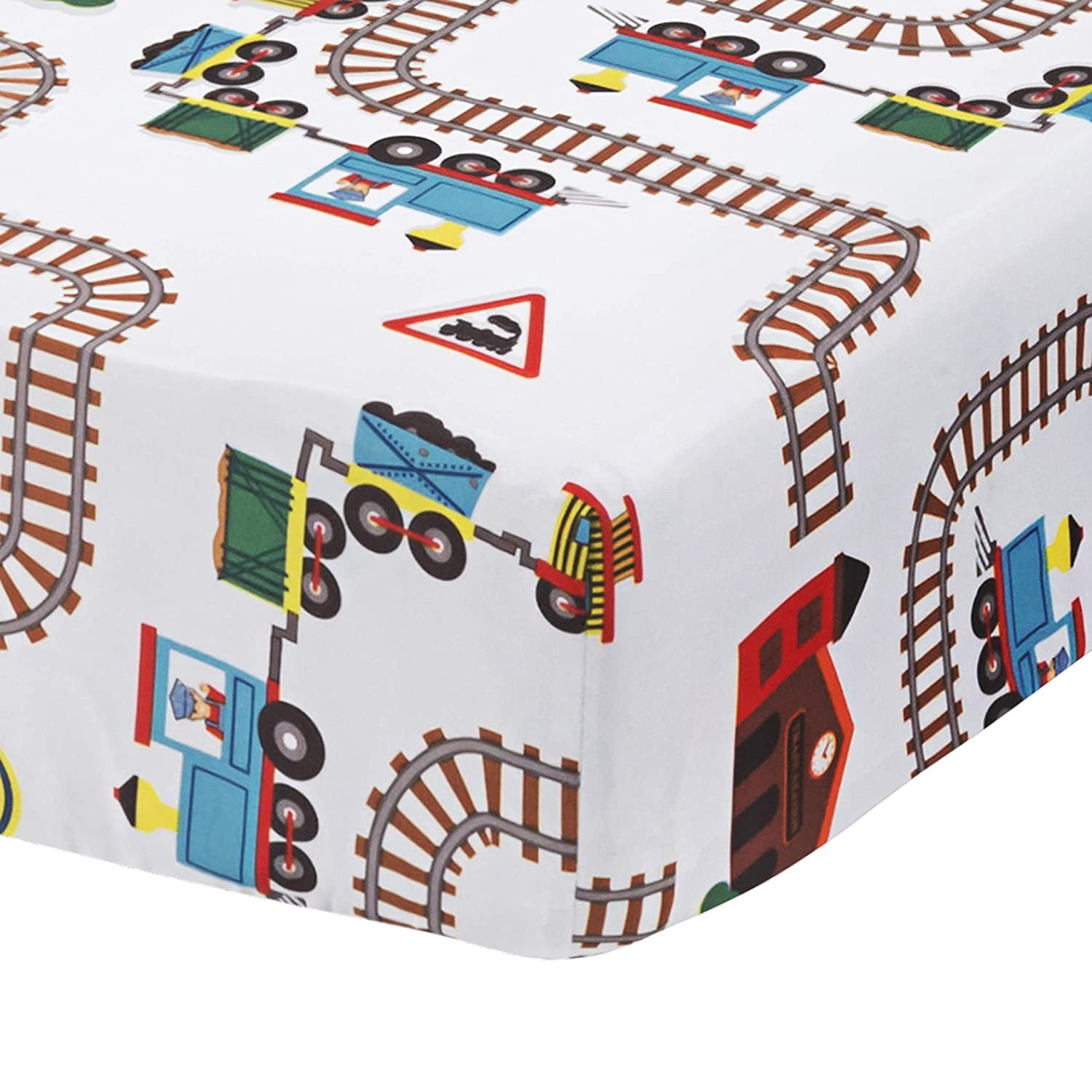 Everyday Kids Fitted Crib Sheet Choo Choo Train