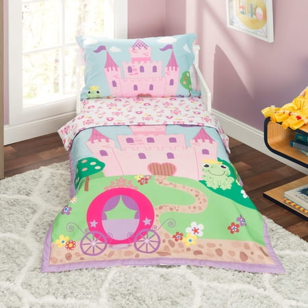 Everyday Kids Toddler/Child Printed Microfiber/Polyester Reversible Bedding Sets, Toddler Bed, 4-Pieces