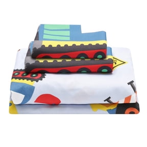 Everyday Kids Under Construction 4PC Full Size Bed Sheet Set
