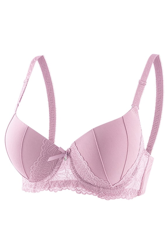 Everyday Lace Bra For Comfortable Wear T Shirts Year Round Use Stylish Daily Design With Full Coverage Underwire Heavy Lifting, A, Pink