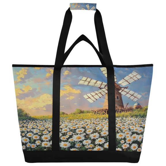 Everyday Large Handheld Cooler Bag, 30 kg Insulated Cooler Bag, Suitable for Many Occasions,Daisies Everywhere