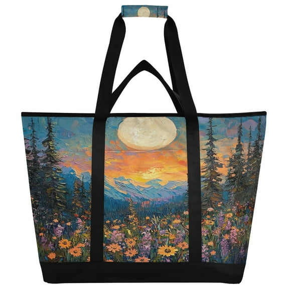 Everyday Large Handheld Cooler Bag, 30 kg Insulated Cooler Bag, Suitable for Many Occasions,Scenery in The Mountains