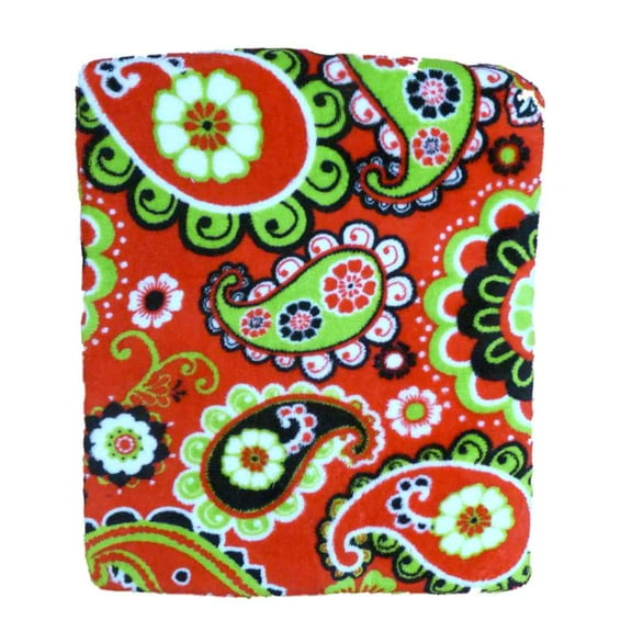Everyday Living Red & Green Paisley Super Soft Microplush Fleece Throw Blanket