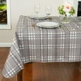 thumbnail image 1 of Everyday Luxuries Waterproof Oblong Fitted Tablecloth 52 x 70 Inch Stain and Wrinkle Resistant | Decorative 3.6 gauge Gray Atlantic Plaid Vinyl Table Cover for Indoor Outdoor Seating & Occasions., 1 of 6