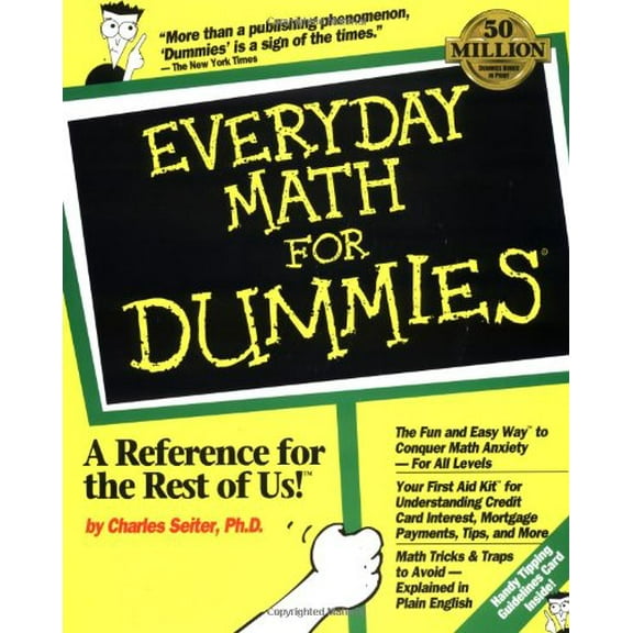 Pre-Owned Everyday Math For Dummies, 9781568842486, 1568842481, Paperback, 1 edition