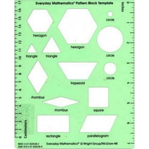 Pre-Owned Everyday Mathematics 4, Grades 1-3, Pattern Block Template (Hardcover 9780076045389) by Ucsmp
