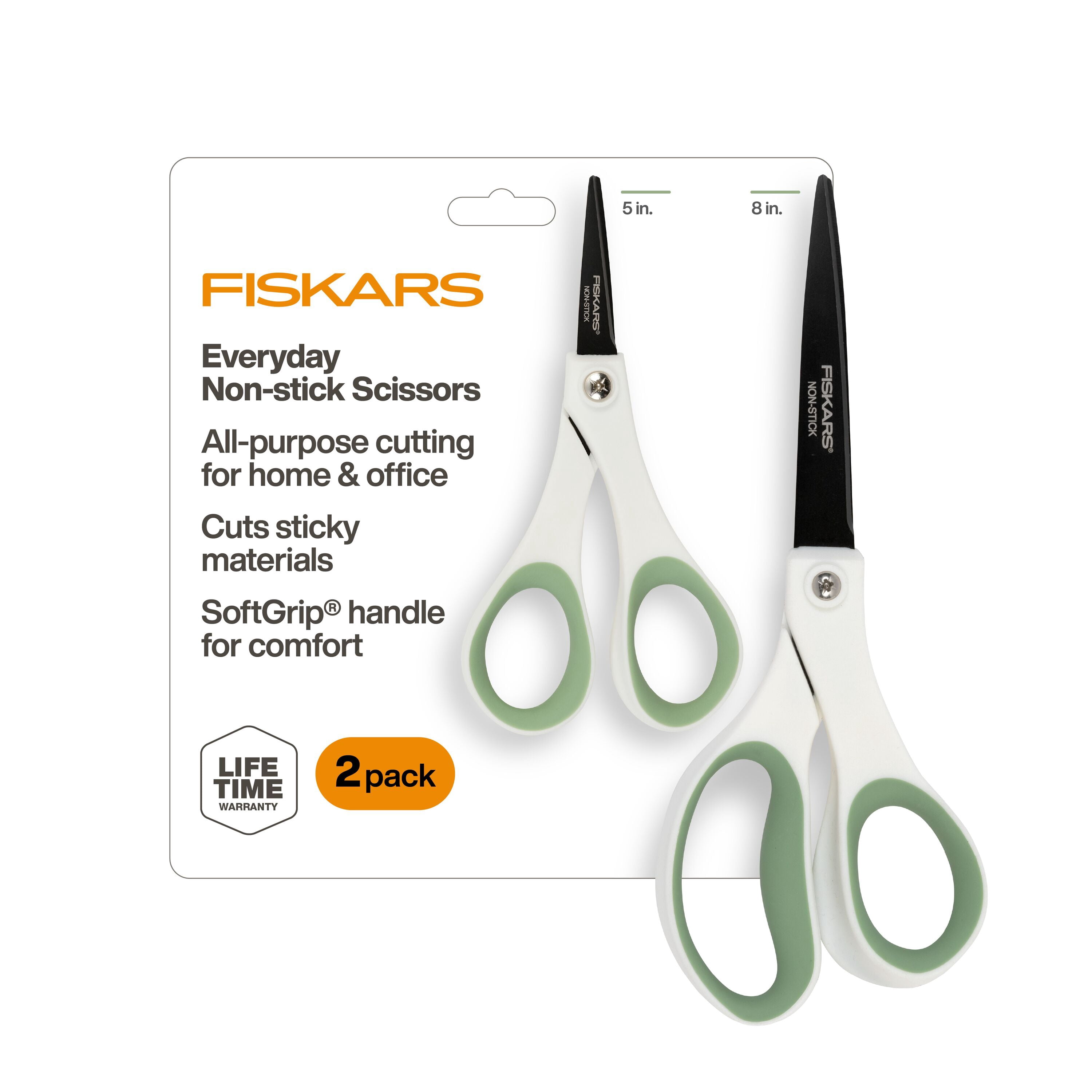 Everyday Non-stick Scissors with SoftGrip®, 2-pack (8 in, 5 in)
