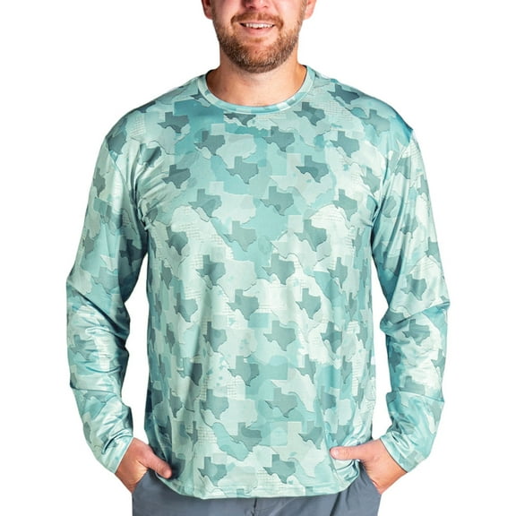 Everyday Outdoors Mens Texas Camo Quick Dry Long Sleeve Sun Shirt - XXXL