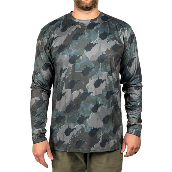 Everyday Outdoors Mens West Virginia Camo Moisture Wicking Long Sleeve Shirt - L