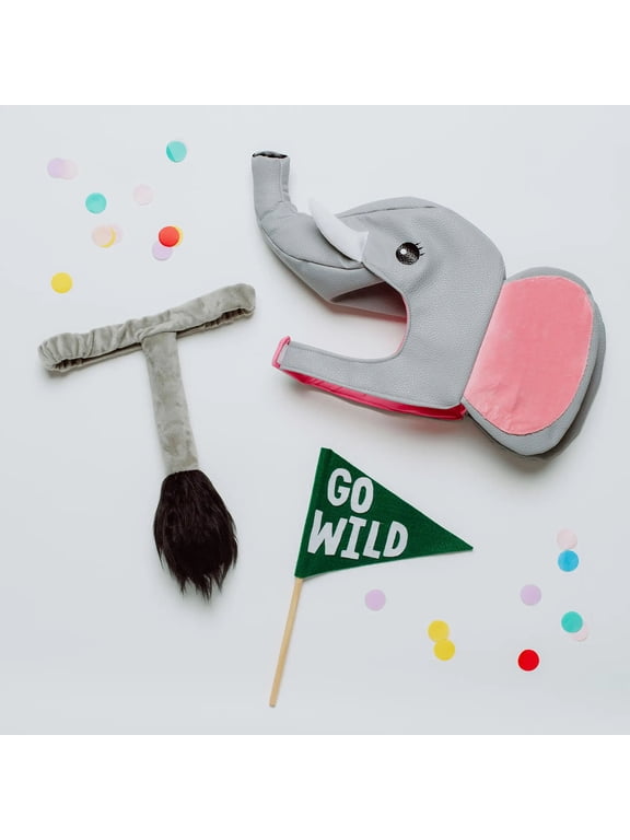 Elephant Costume Set for Kids Ages 3-8, Adjustable Dress Up Costume with Elephant Hood & Tail