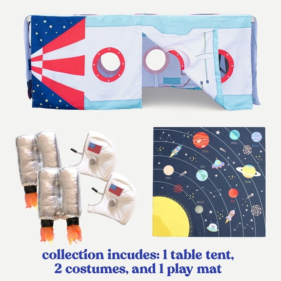 Everyday Play Space Explorer Collection for Kids Ages 3-8, Complete Pretend Play World with Rocket Tent, Space Play Mat & 2 Astronaut Costumes