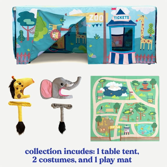 Everyday Play Wild Zoo Collection for Kids Ages 3-8, Complete Pretend Play World with Zoo Tent, Play Mat & 2 Animal Costumes