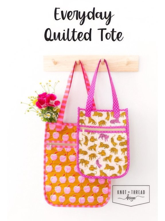 Everyday Quilted Tote Pattern by Knot and Thread Designs
