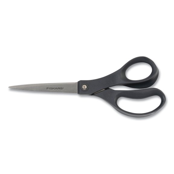 Everyday Scissors, 8" Long, 3.25" Cut Length, Black Straight Handle | Bundle of 5 Each