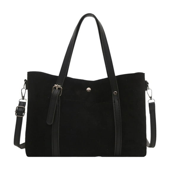 Everyday Shoulder Bag 12.4x7.87x3.74in Polyester Large Capacity Purse Black Brown Adjustable Strap Crossbody Tote Spacious Casual Handbag Work Commuter Weekday Carry Essential Lightweight Durable