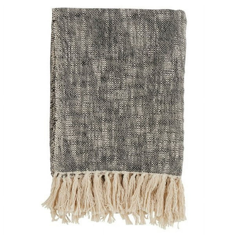 Everyday Style Solid Color Tassel 100 Cotton Throw Blanket 50