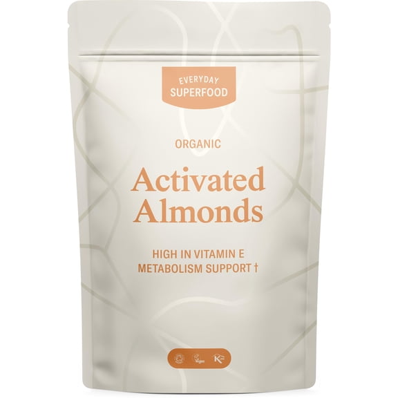 Everyday Superfood Organic Activated Almonds 190g, Unsalted and Unroasted Sprouted Almond, Suitable for Vegan & Kosher Diets