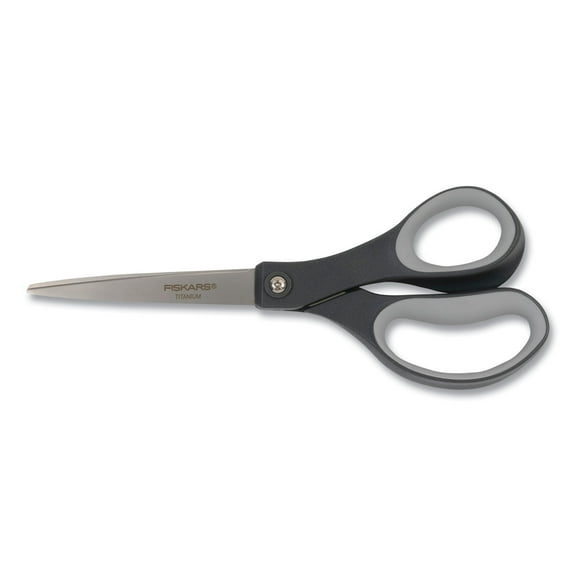 Everyday Titanium Softgrip Scissors, 8" Long, 3.1" Cut Length, Dark Gray Straight Handle | Bundle of 2 Each