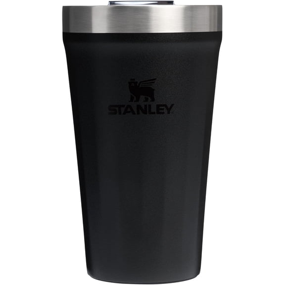 Everyday Tumbler 16 oz | Press Fit Drink Through Lid | Beverage, Coffee, and Cocktail Cup | Insulated Stainless Steel Wine Glass | BPA-Free | Black 2.0