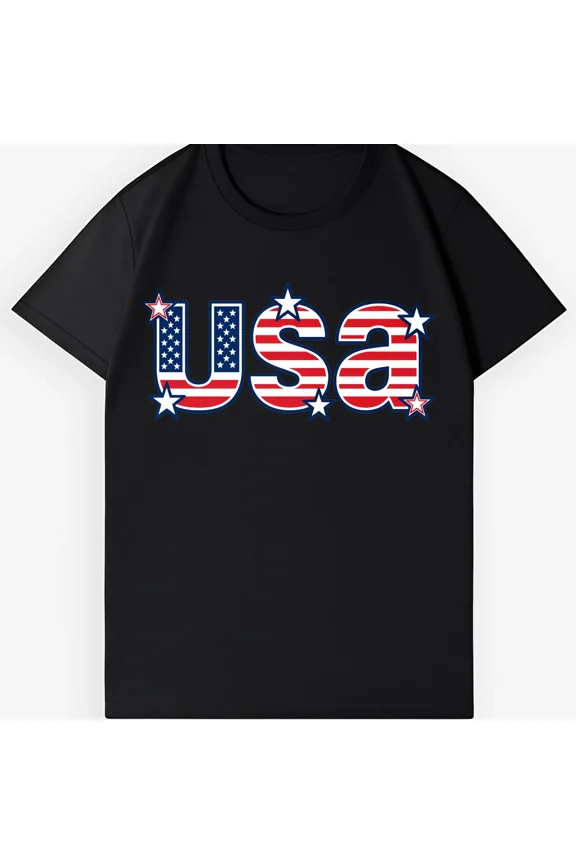 Everyday USA Iconic Flag Design Casual Patriotic Graphic Unisex T-Shirt ,up to size 5XL
