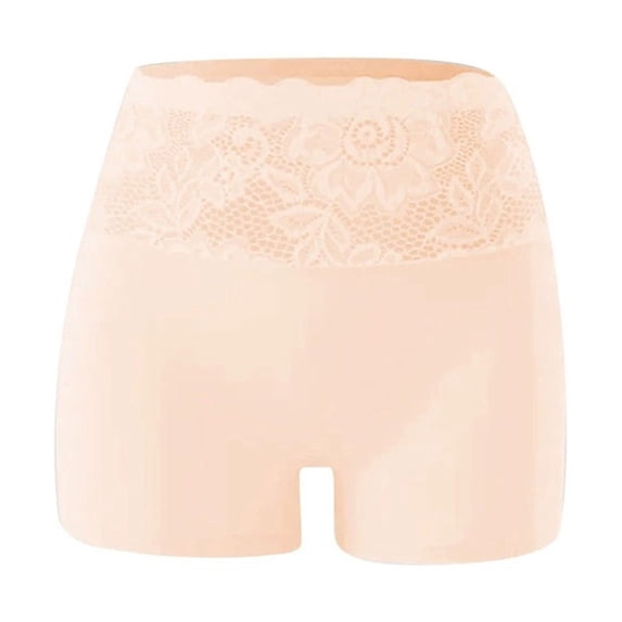 Everyday Wear Women High Waist Solid Lace Shapewear Shorts, Tummy Control Hip Lifting Body Shaping Underwear Pink S(S)