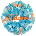 thumbnail image 1 of Everyday Welcome Wreath - Spring Door Wreath - Summer Mesh Wreath - Orange Turquoise White Teal : P9, 1 of 5