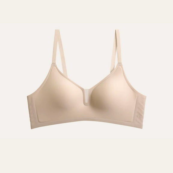 Everyday Wireless Bras for Women - Women's Solid Color Printing Large Size Fixed Cup Ventilate Sport Bras without Steel Rim Beige Xxl