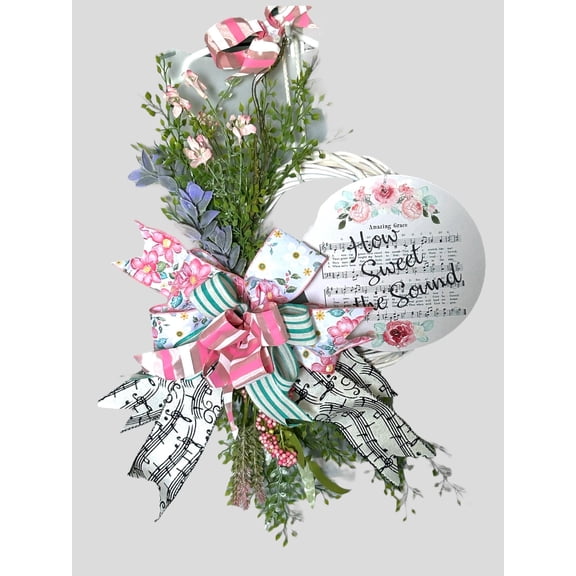 Everyday Wreath, How Sweet the Sound Wreath, Amazing Grace, Religious Decor