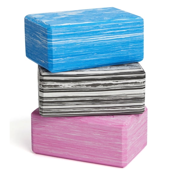 Everyday Yoga 4" High-Density Marbled Foam Block - Lightweight, Supportive & Stable