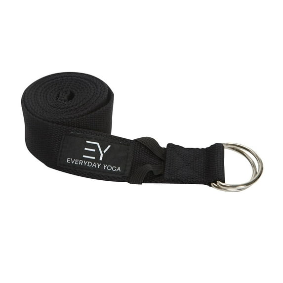Everyday Yoga 6-Foot Strap with Metal D-Ring for Flexibility and Range of Motion