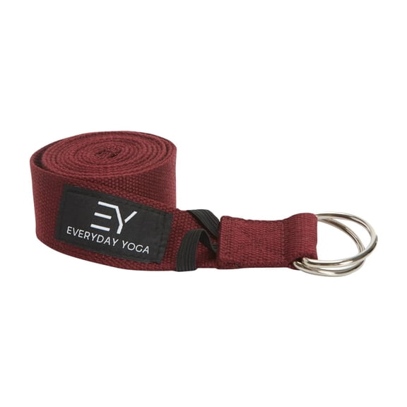 Everyday Yoga 6-Foot Strap with Metal D-Ring for Flexibility and Range of Motion