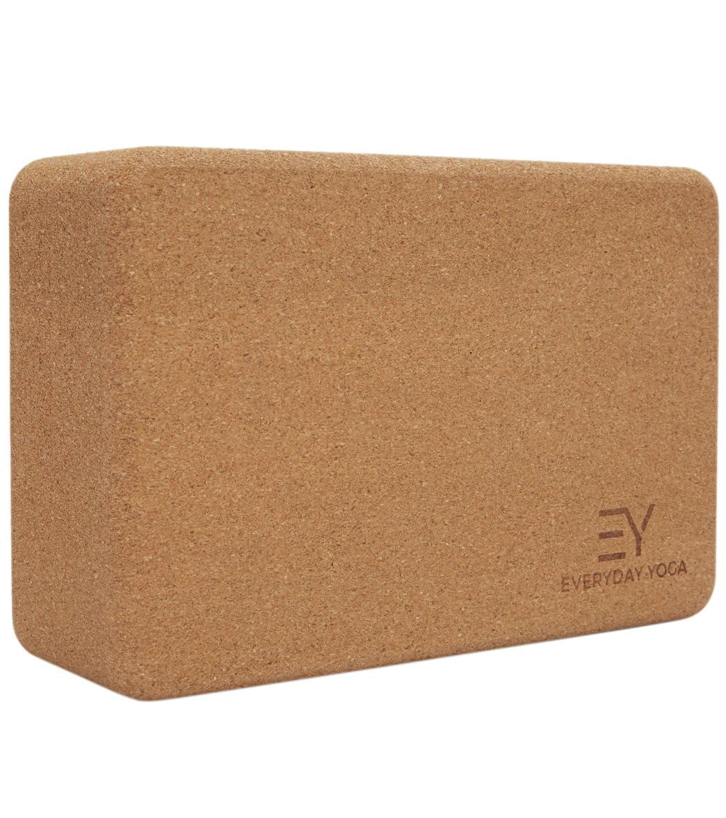 Everyday Yoga Cork Yoga Block, Lightweight, Smooth Finish, Beveled Edges for Stability