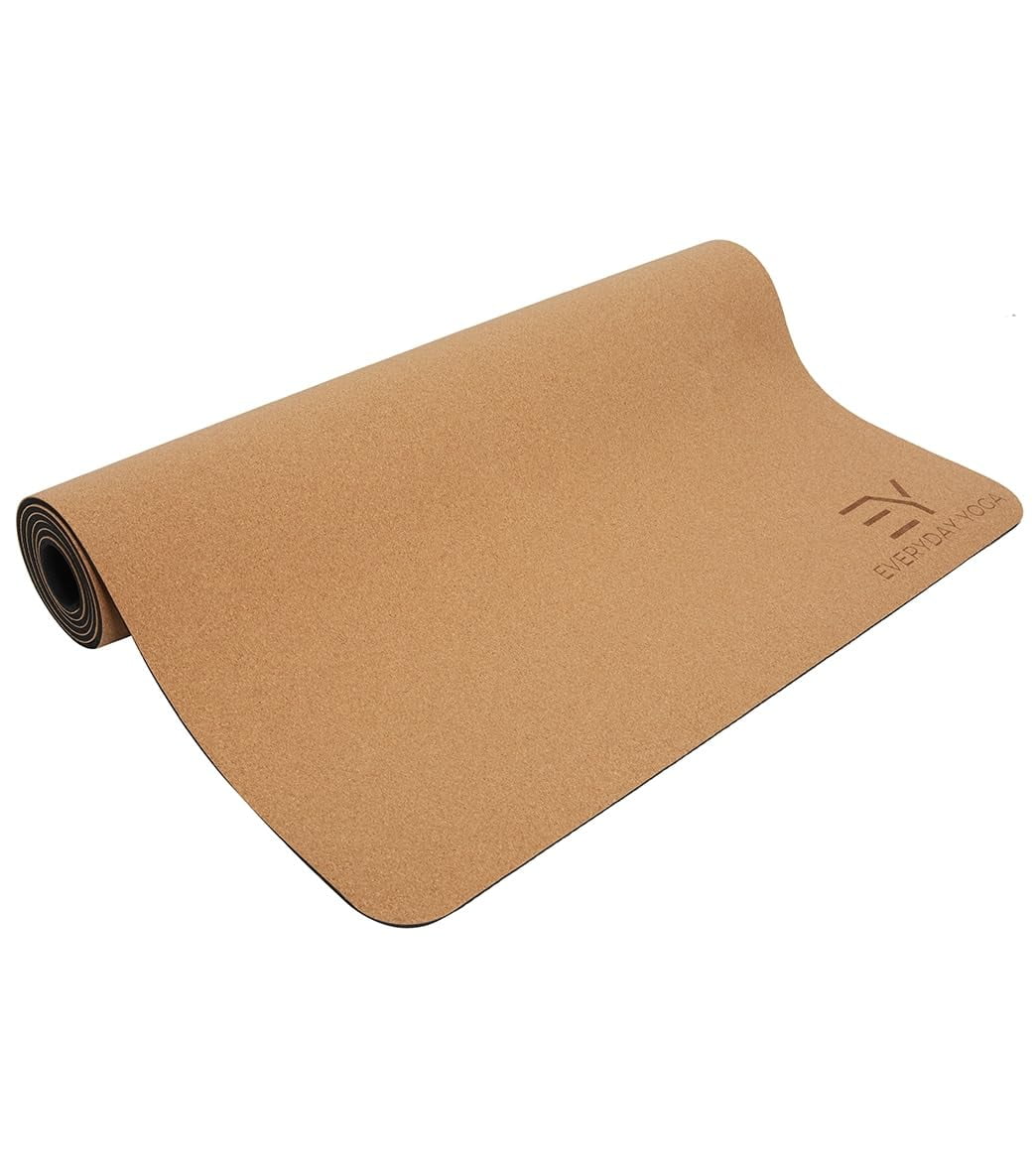 Everyday Yoga Cork Mat, Non-Slip & Eco-Friendly, 6ft - Ideal for Hot Yoga