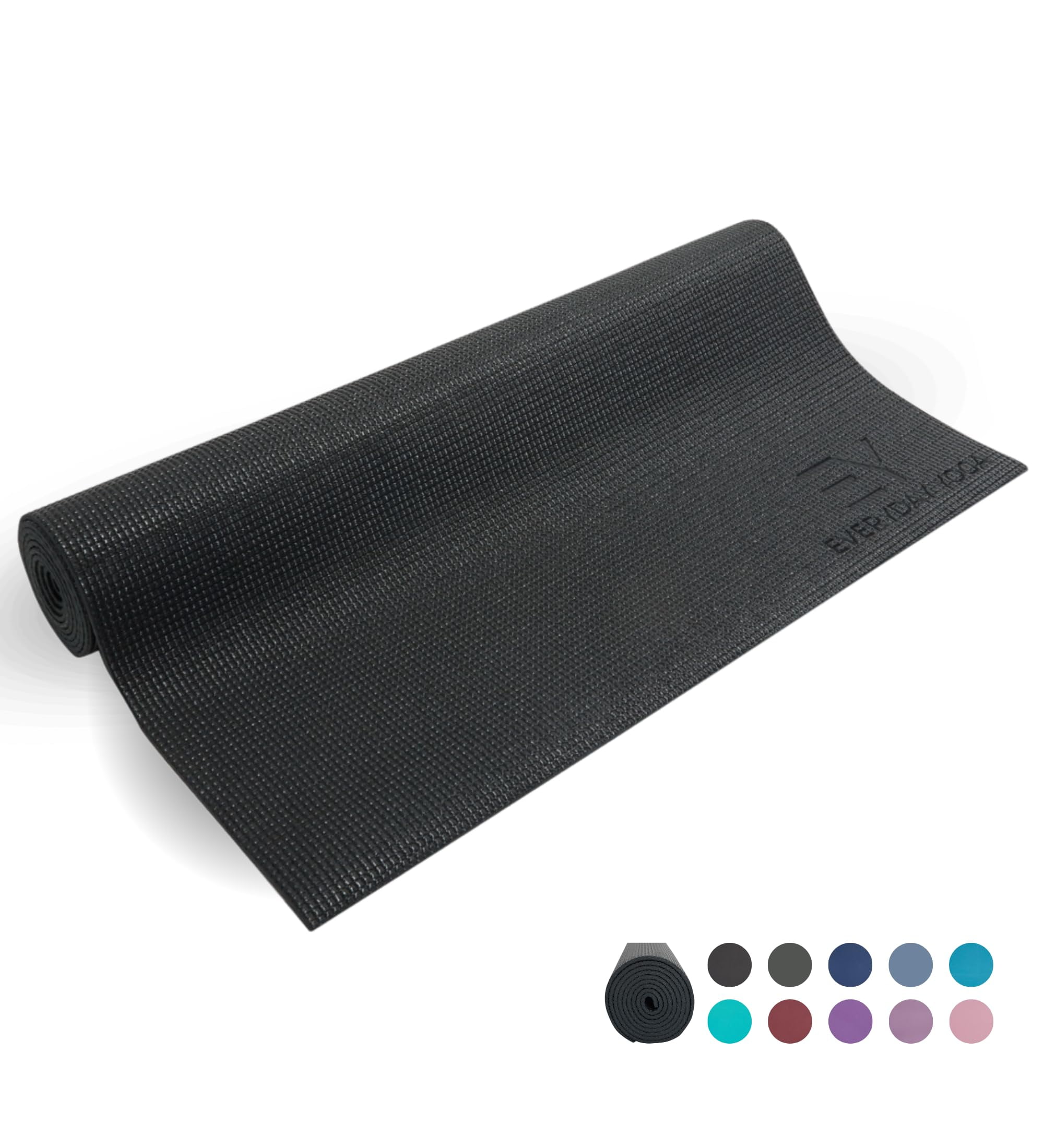 Everyday Yoga Lightweight 72-Inch Anti-Microbial Yoga Mat with Sticky Grip, Premium Materials
