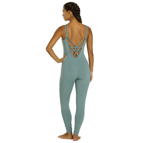 Everyday Yoga Radiant Solid Strappy Back Long Leotard 28"