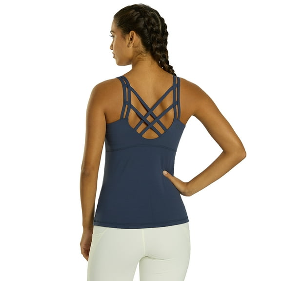 Everyday Yoga Radiant Solid Strappy Back Support Tank, Scoop Neck, Sleeveless, Casual (Women’s)