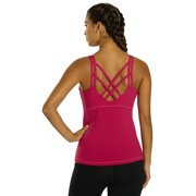 Everyday Yoga Radiant Solid Strappy Back Support Tank, Scoop Neck, Sleeveless, Casual Women s