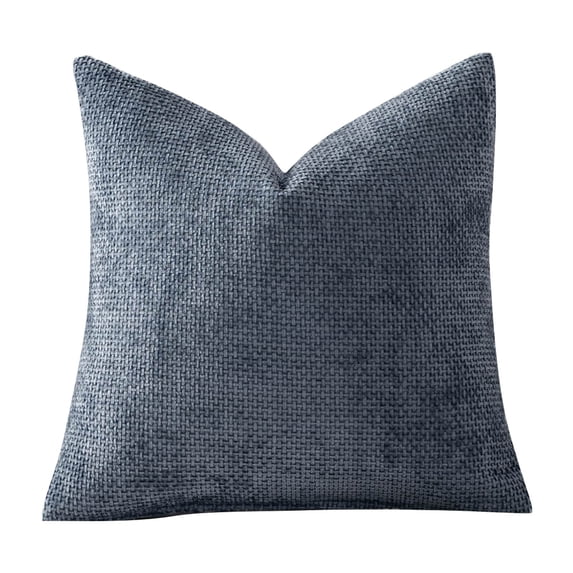 EverydayNest Chenille Pillow Cover,Thick Soft Decorative Throw Pillowcase with Hidden Zipper for Couch Sofa Bedroom,Neutral Solid Color Square Cushion Cover,17.7x17.7in