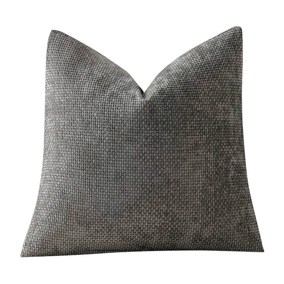 EverydayNest Chenille Pillow Cover,Thick Soft Decorative Throw Pillowcase with Hidden Zipper for Couch Sofa Bedroom,Neutral Solid Color Square Cushion Cover,17.7x17.7in