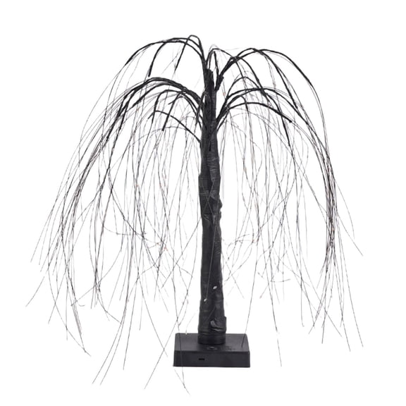 EverydayNest Halloween Tree Lights,60cm Spooky Willow Tabletop Decor with Purple Orange Glow,USB or Battery Powered Bendable Branches for Home Party Bedroom Shelf Mantel Display
