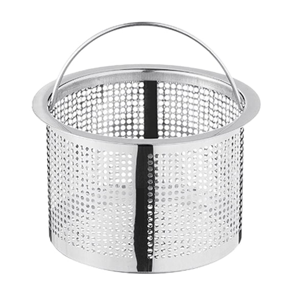 EverydayNest Kitchen Sink Drain Strainer,Stainless Steel Mesh Basket with Handle,3.07in Diameter 1.9in Depth Food Catcher Filter for Standard Drain Opening,Silver