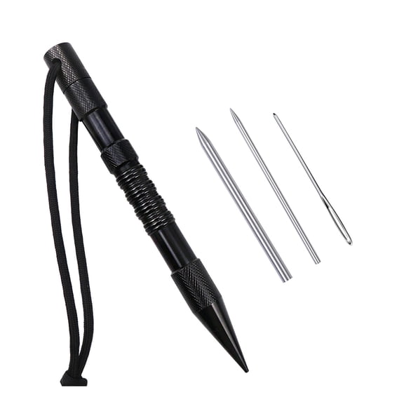 EverydayNest Paracord FID Needle Set,Stainless Steel Marlin Spike with Lacing Smoothing Tool,Detachable Knotter for Weaving Bracelets Leathercraft and DIY Cord Craft,Black